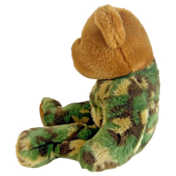 TY Hero the Camouflaged Bear Beanie Buddy US Flag Patriotic Stuffed Animal Toy - Picture 5 of 9